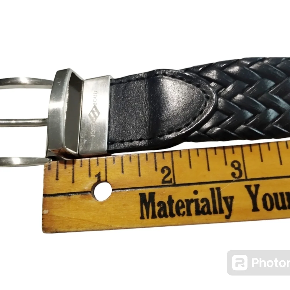 Joseph Abbound Reversible Black/Brown Leather Woven Belt Boys 26 Casual‎ Church